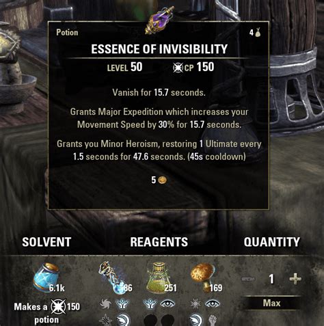 Potion Poison This value represents both the Poison Damage to the target per second and your health restored per second. . Eso heroism potions